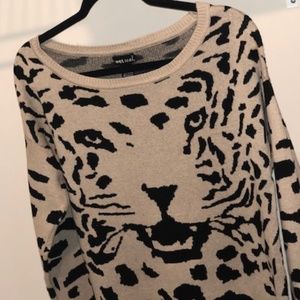 Girl's X-Large Hidden Leopard Graphic Sweater